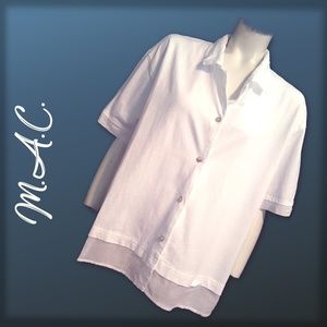 M.A.C. White Cotton Blouse - Size XL